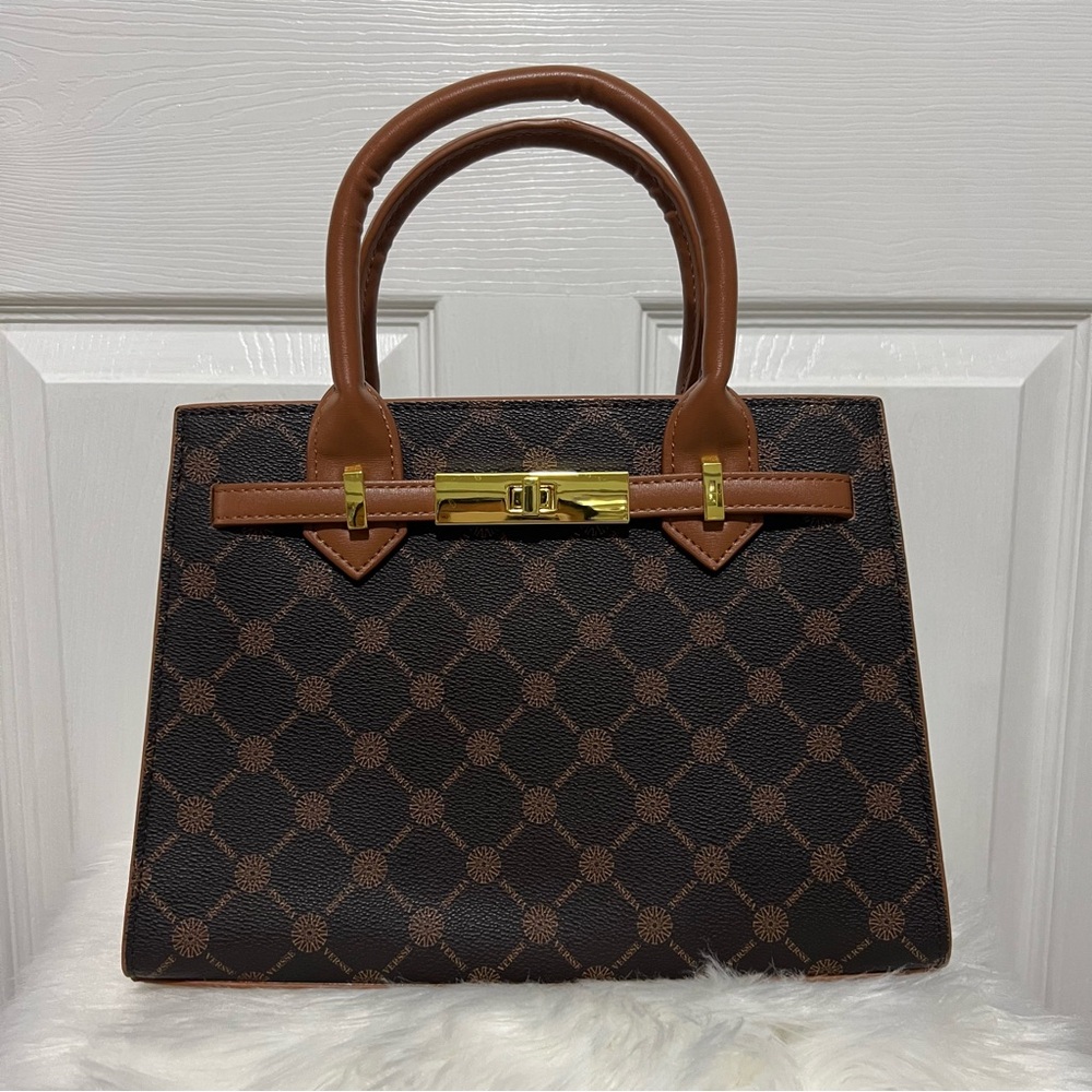 💗 Brown Patterned Handbag - Picture 1 of 12